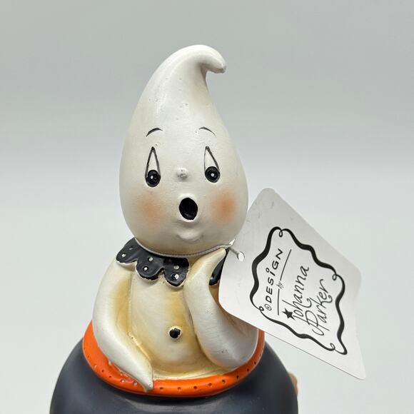 Johanna Parker Transpac Mini Ghost In Cauldron LED Light Up Halloween Decor NEW - Picture 5 of 6